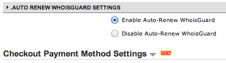 WhoisGuard Settings